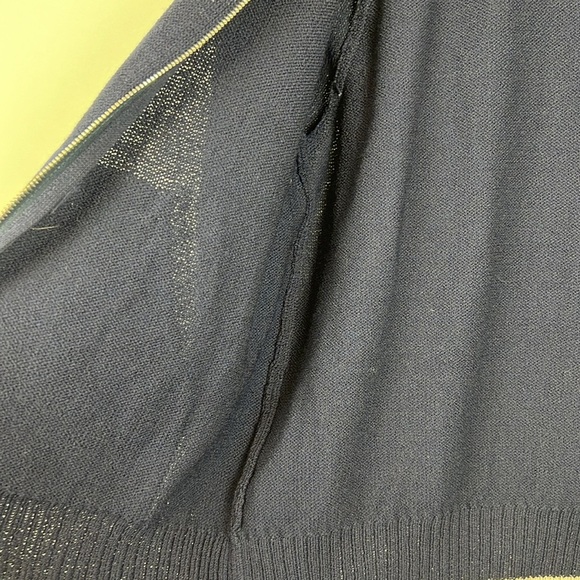 St. John Knit Cardigan Zippered Navy Small - Picture 11 of 14